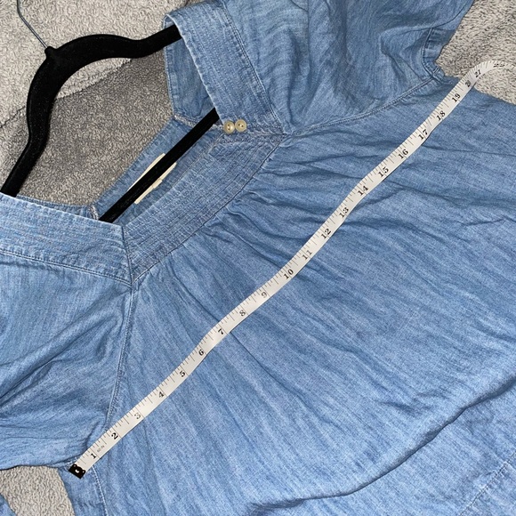 Madewell Denim Top Blouse in Small Blue - Picture 5 of 8